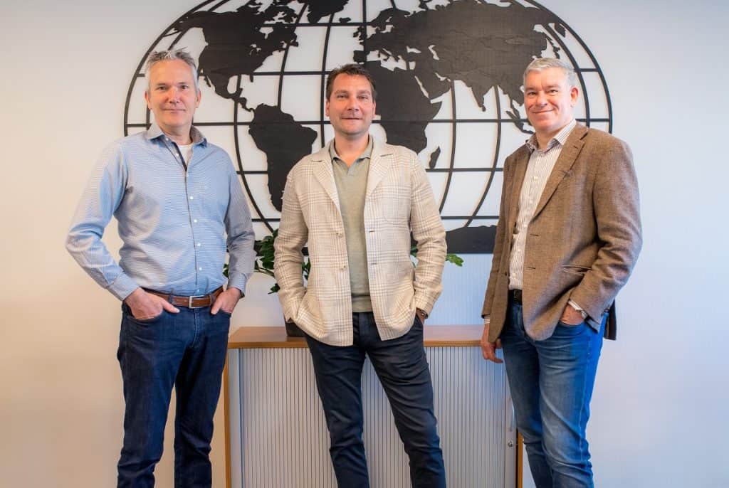The management of Triple Group: Marcel Eek, Maarten Veldman and outgoing director Marcel van der Zwan